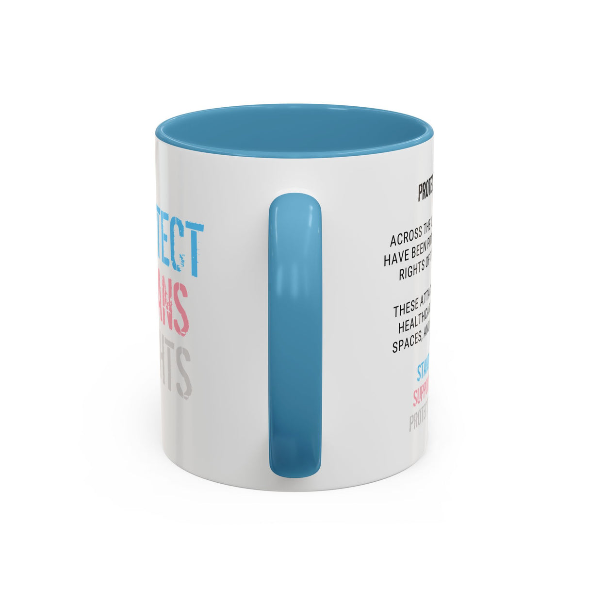 Protect Trans Rights 2025 Accent Mug – Bold Brew, Louder Message