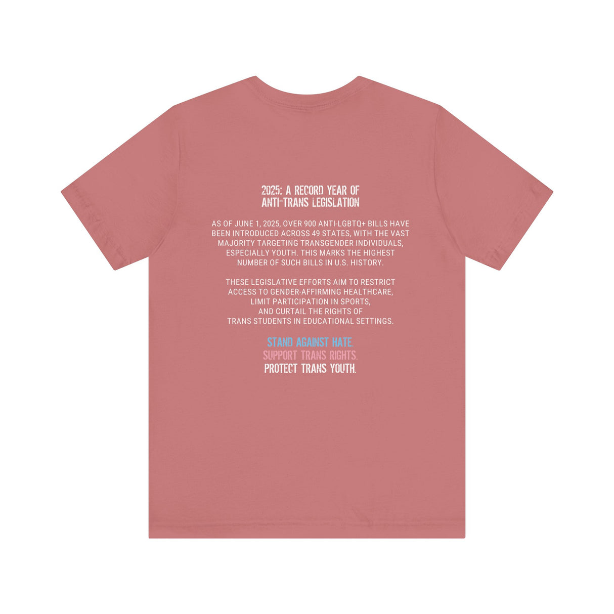 2025 Protect Trans Youth Lightweight Tee – Soft Fit, Urgent Message