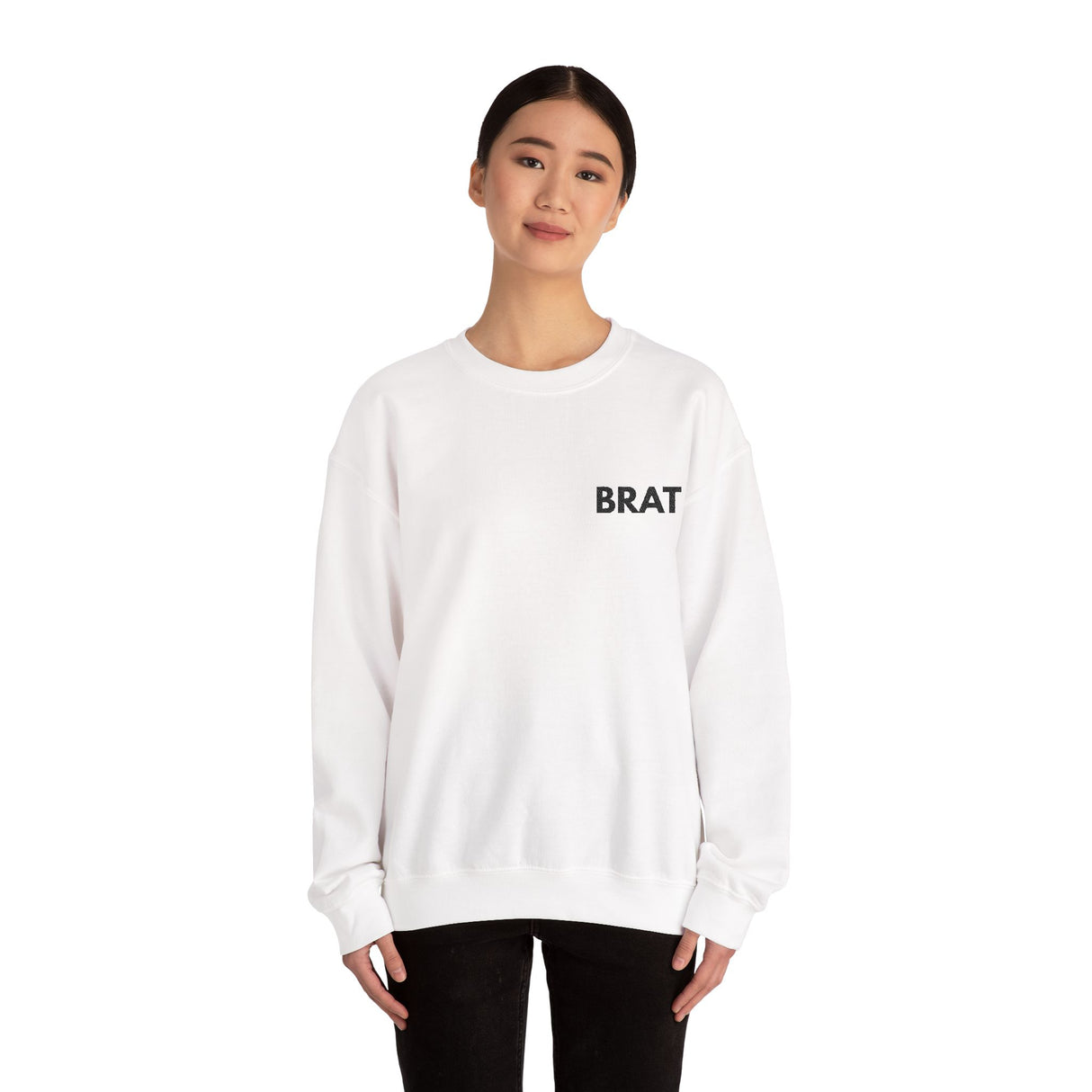 Brat Embroidered Sweatshirt – Soft Fabric, Sharp Tongue