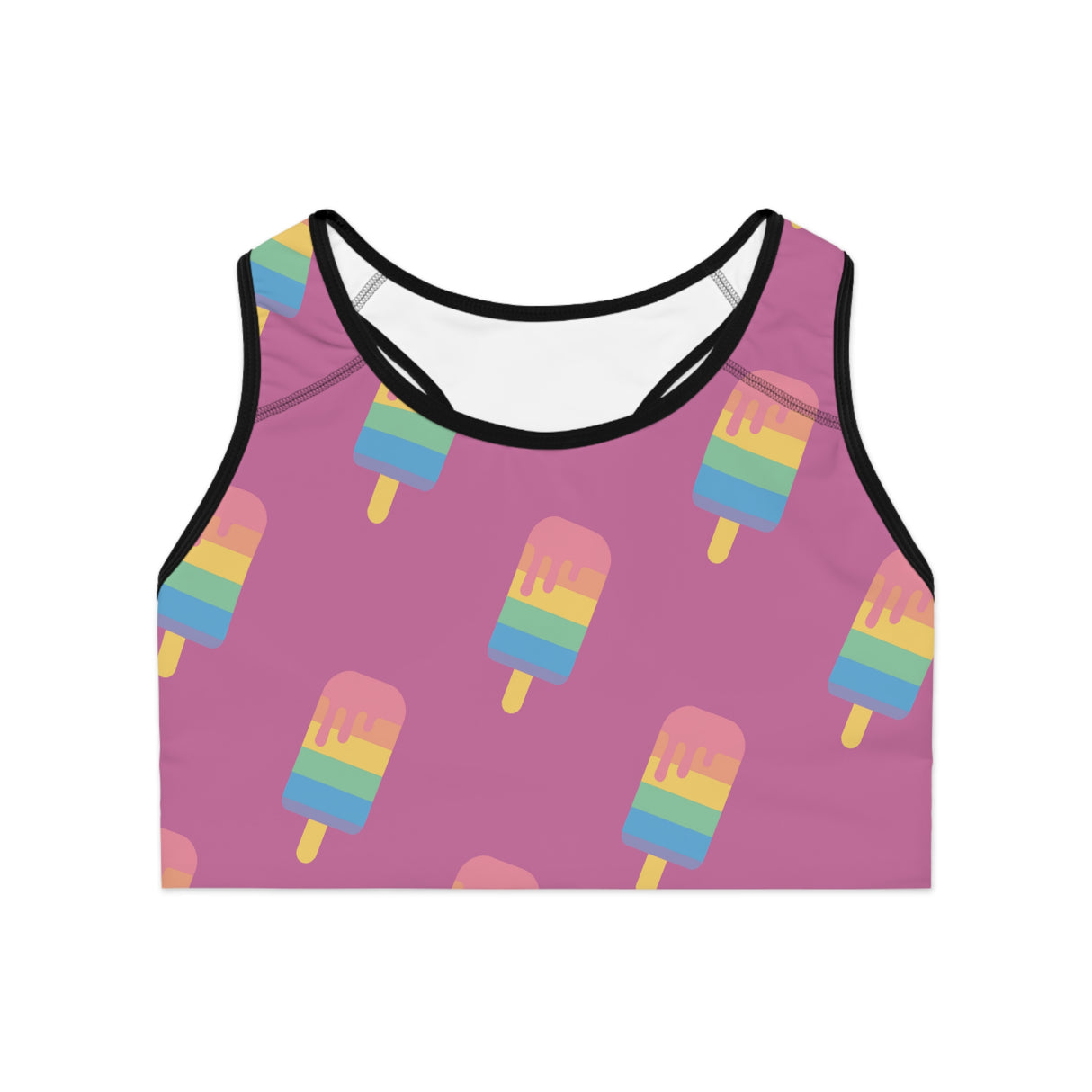 Pink Melting Point Sports Bra - Fun & Vibrant Summer Activewear