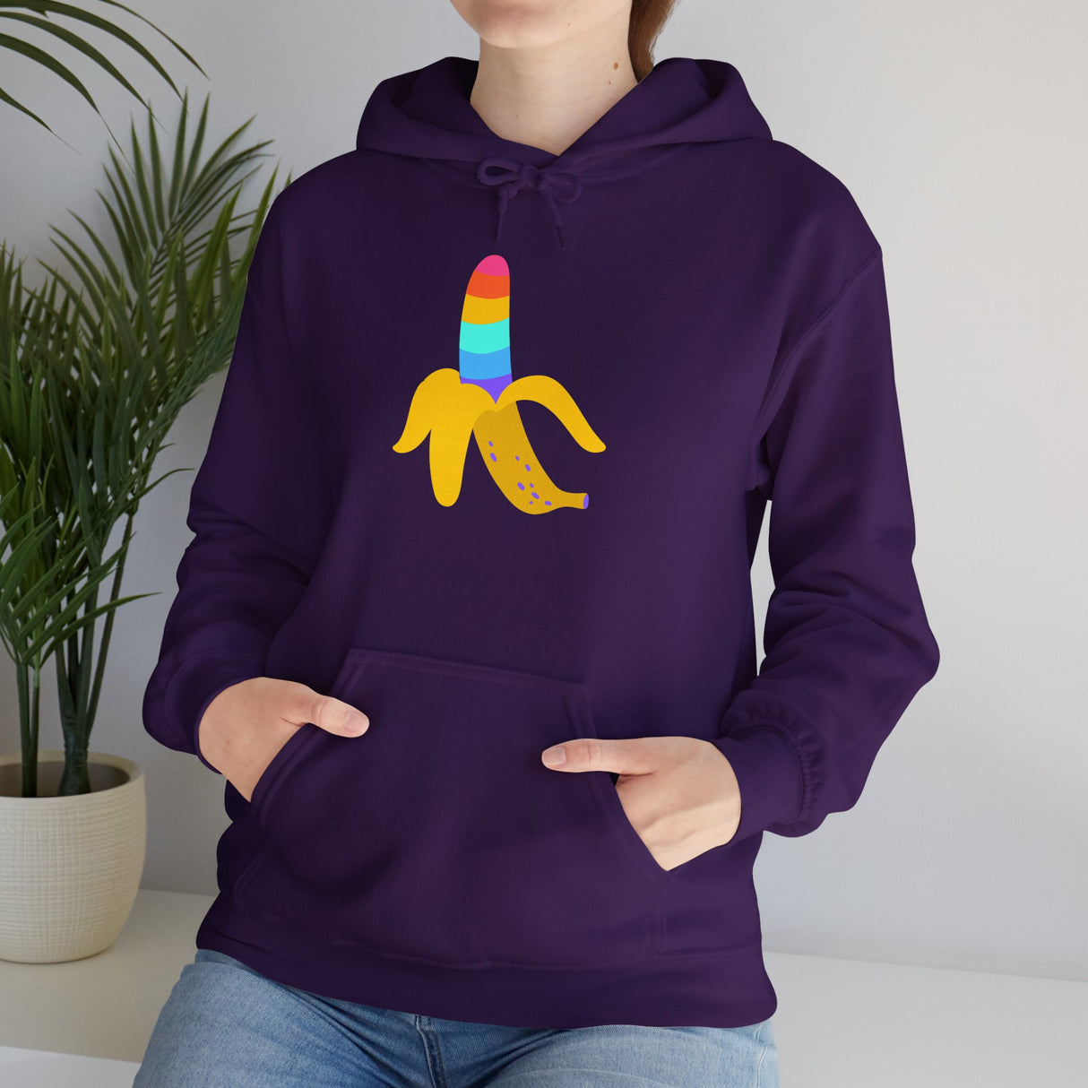 Banana Rainbow Cozy Pullover Sweatshirt