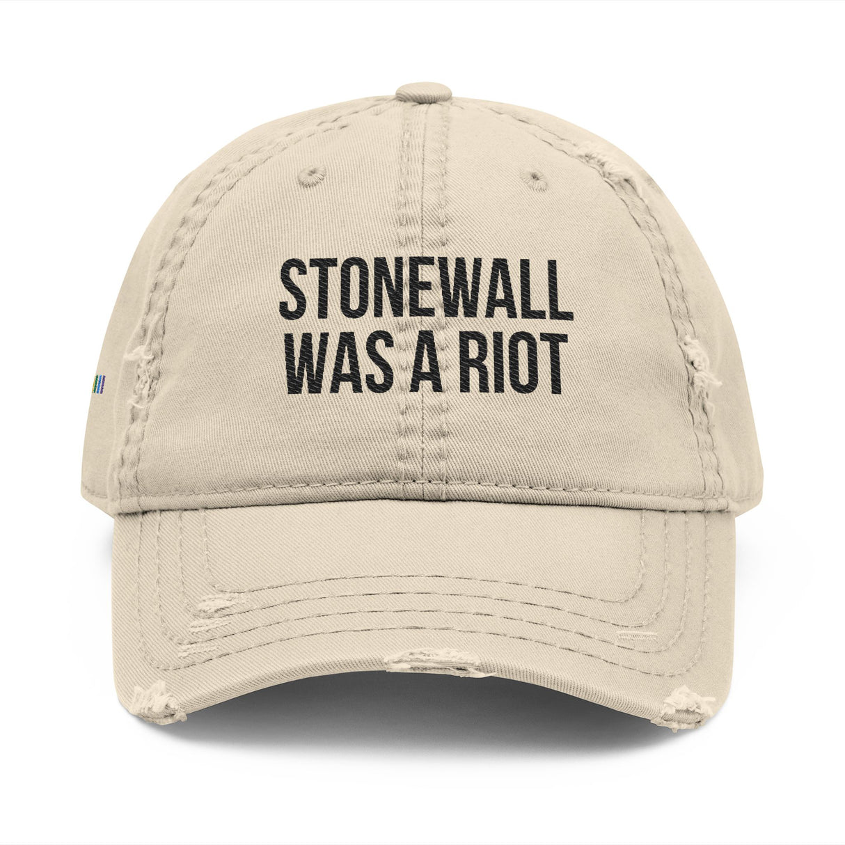 Stonewall Was a Riot Distressed Dad Hat – Statement Made, Side Stitched