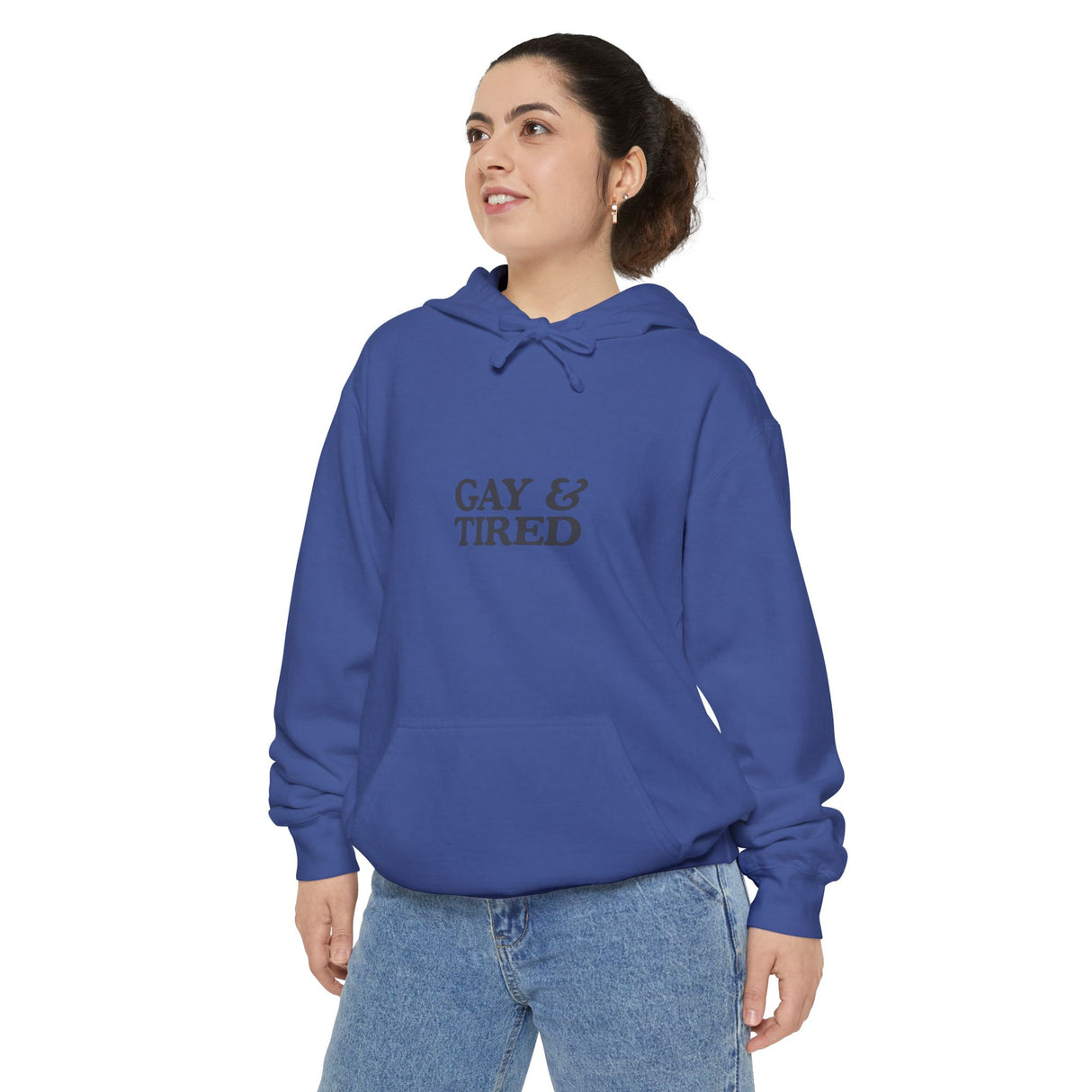 Gay & Tired Unisex Garment-Dyed Hoodie - Casual Comfort for Everyday Wear