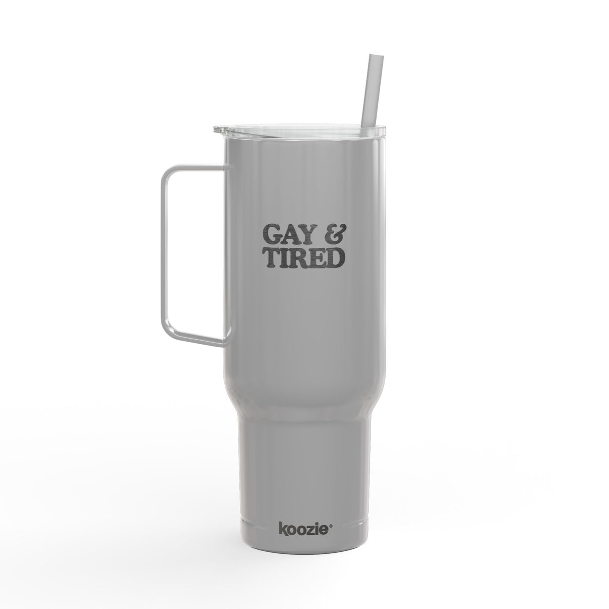 Gay & Tired Engraved Insulated Tumbler - 40oz Sir Travel Mug