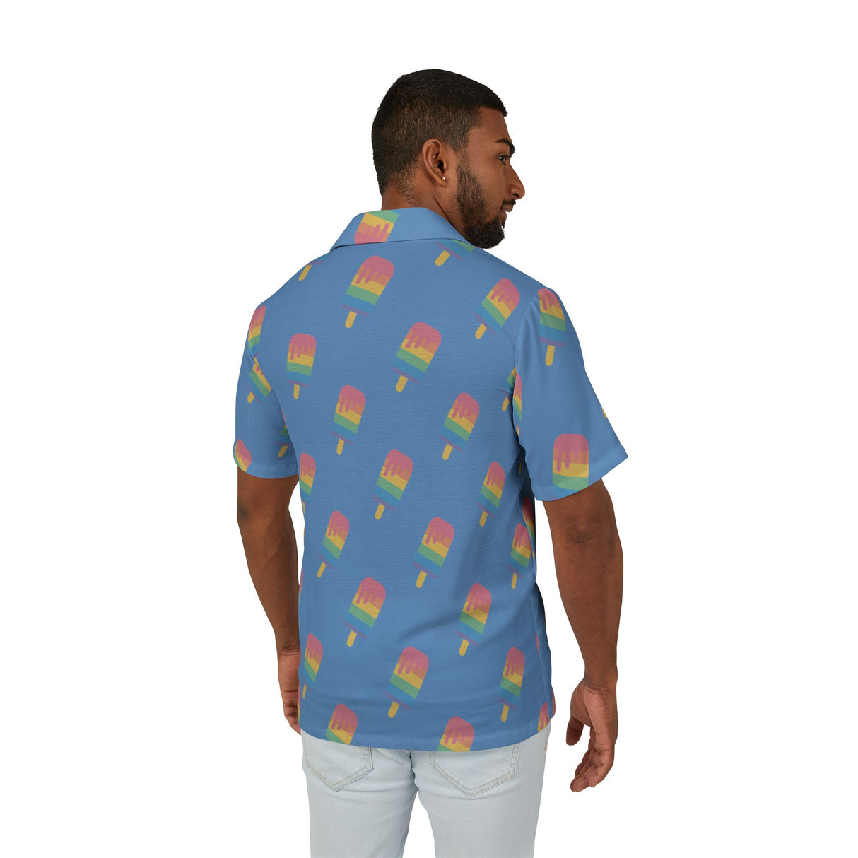 Melting Point Print Hawaiian Camp Shirt for Summer Adventures