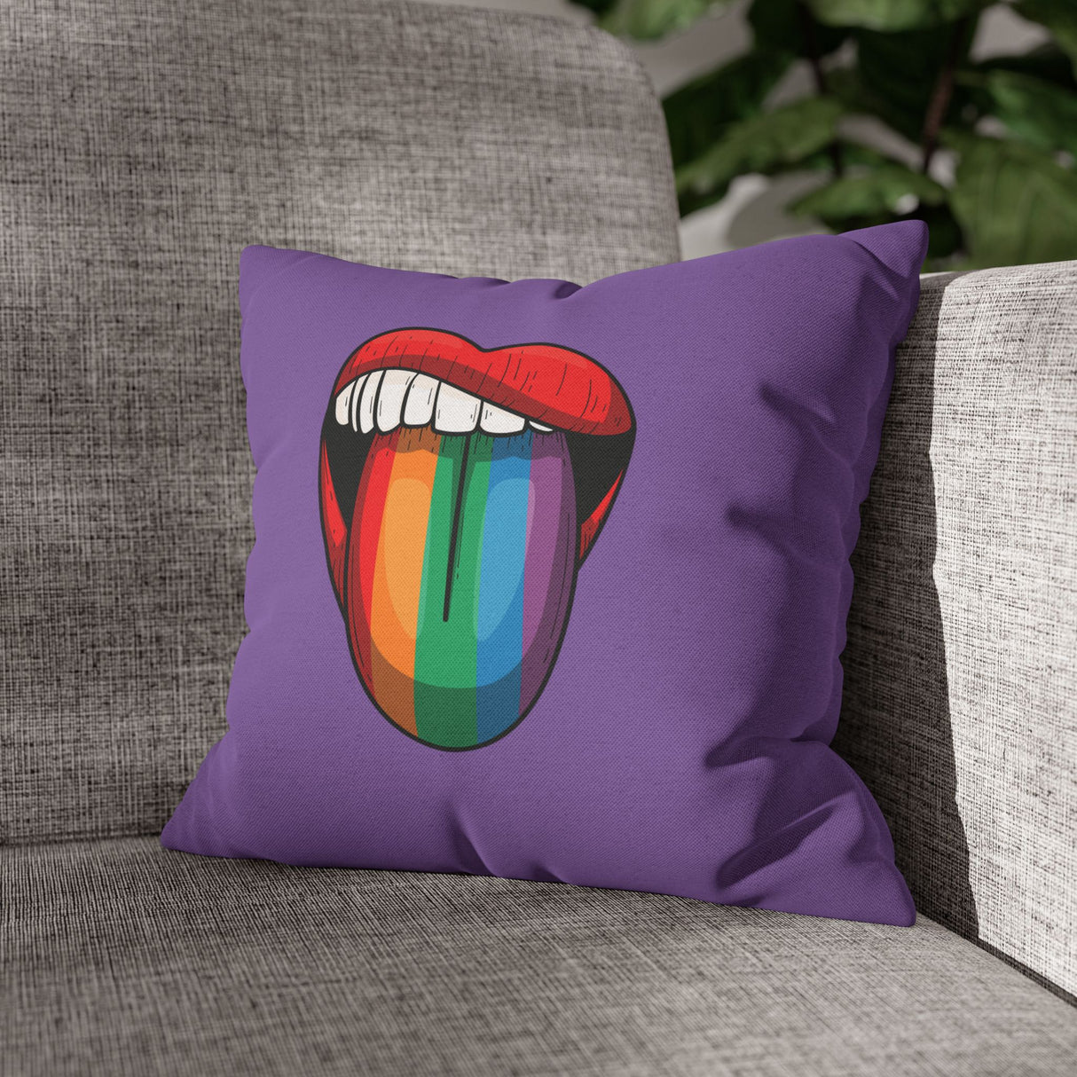 Rainbow Lick Pillow Cover
