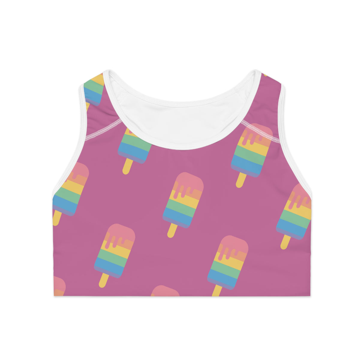 Pink Melting Point Sports Bra - Fun & Vibrant Summer Activewear