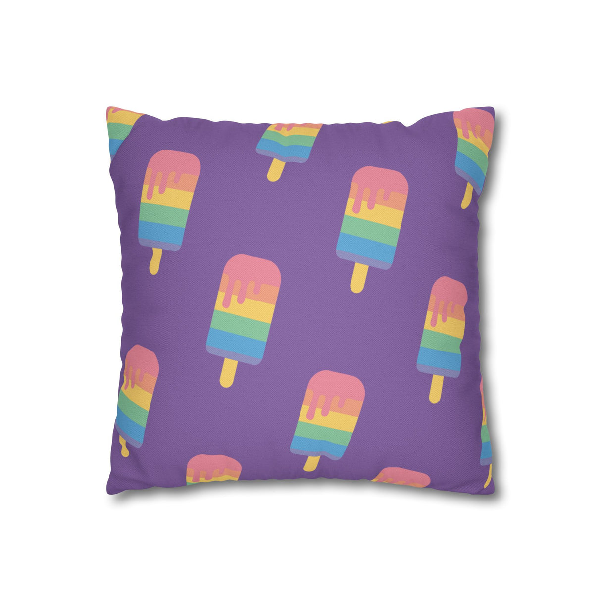 Melting Point Colorful Popsicle Square Pillowcase for Summer Vibes