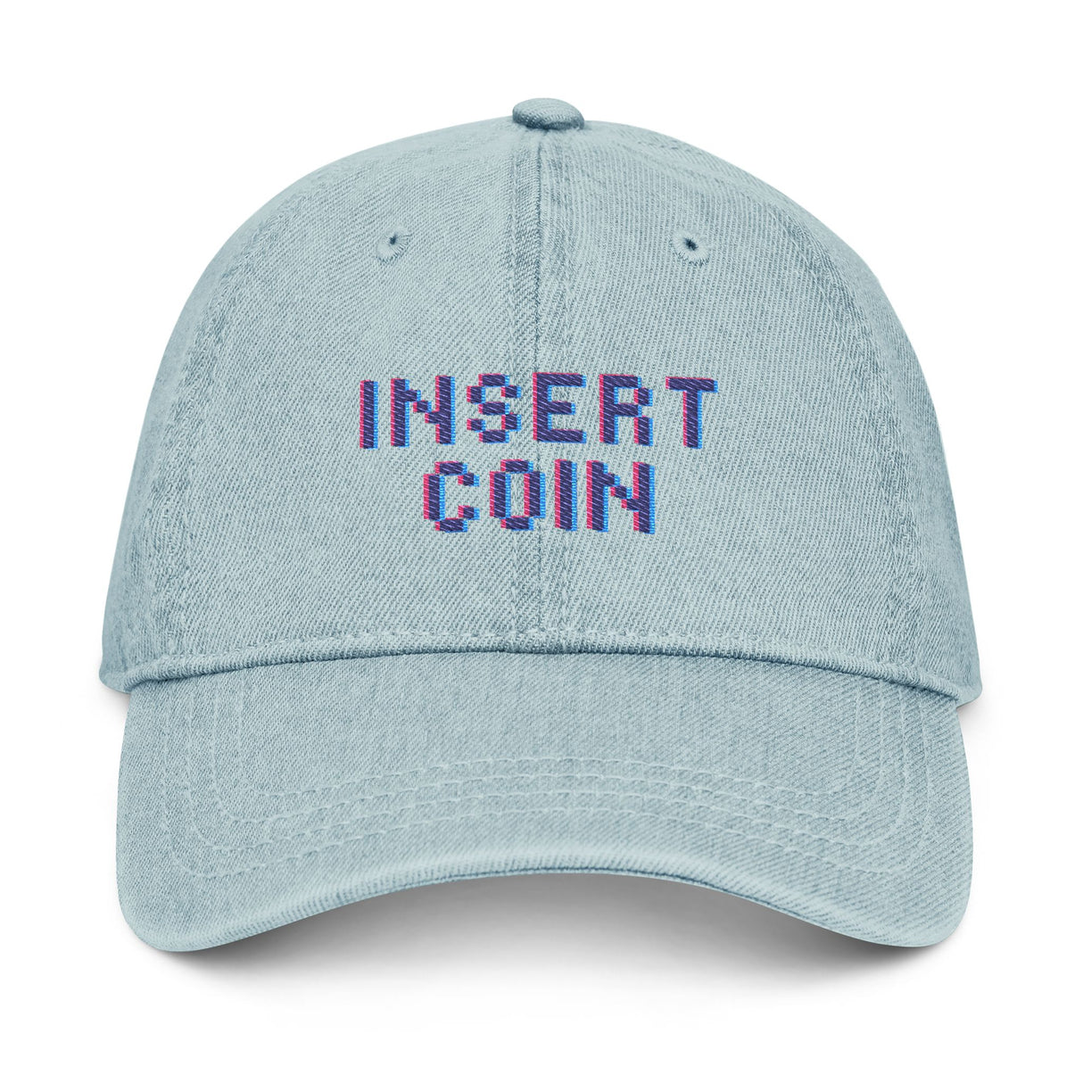 Insert Coin Embroidered Denim Hat