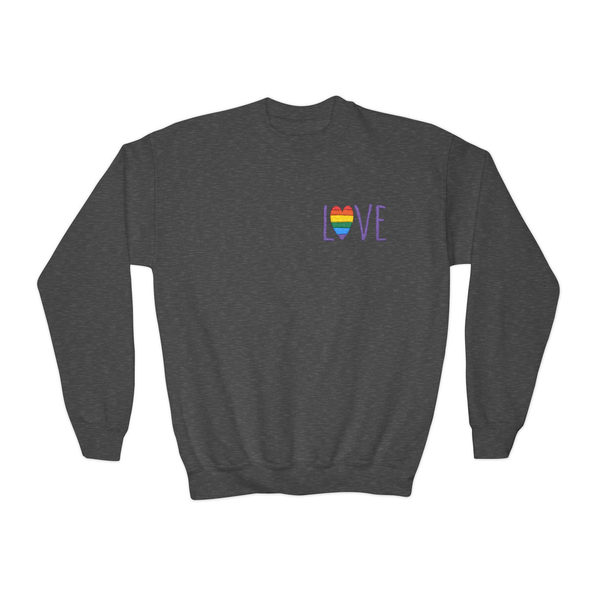 LOVE Rainbow Youth Crewneck Sweatshirt