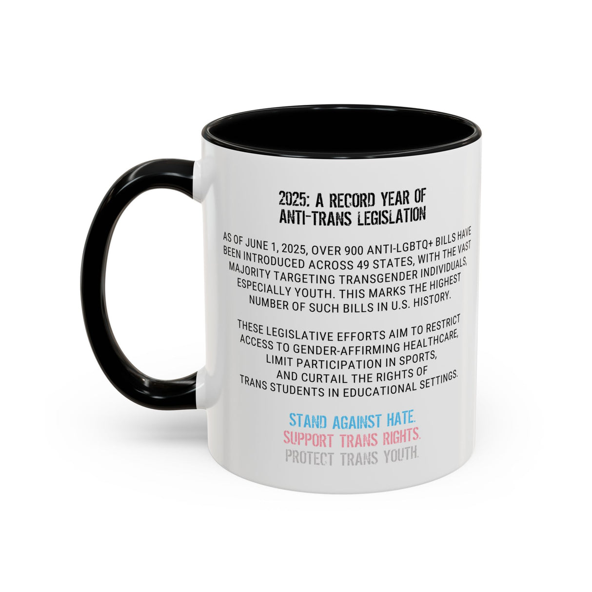 2025 Protect Trans Youth Accent Mug – Sip With Purpose