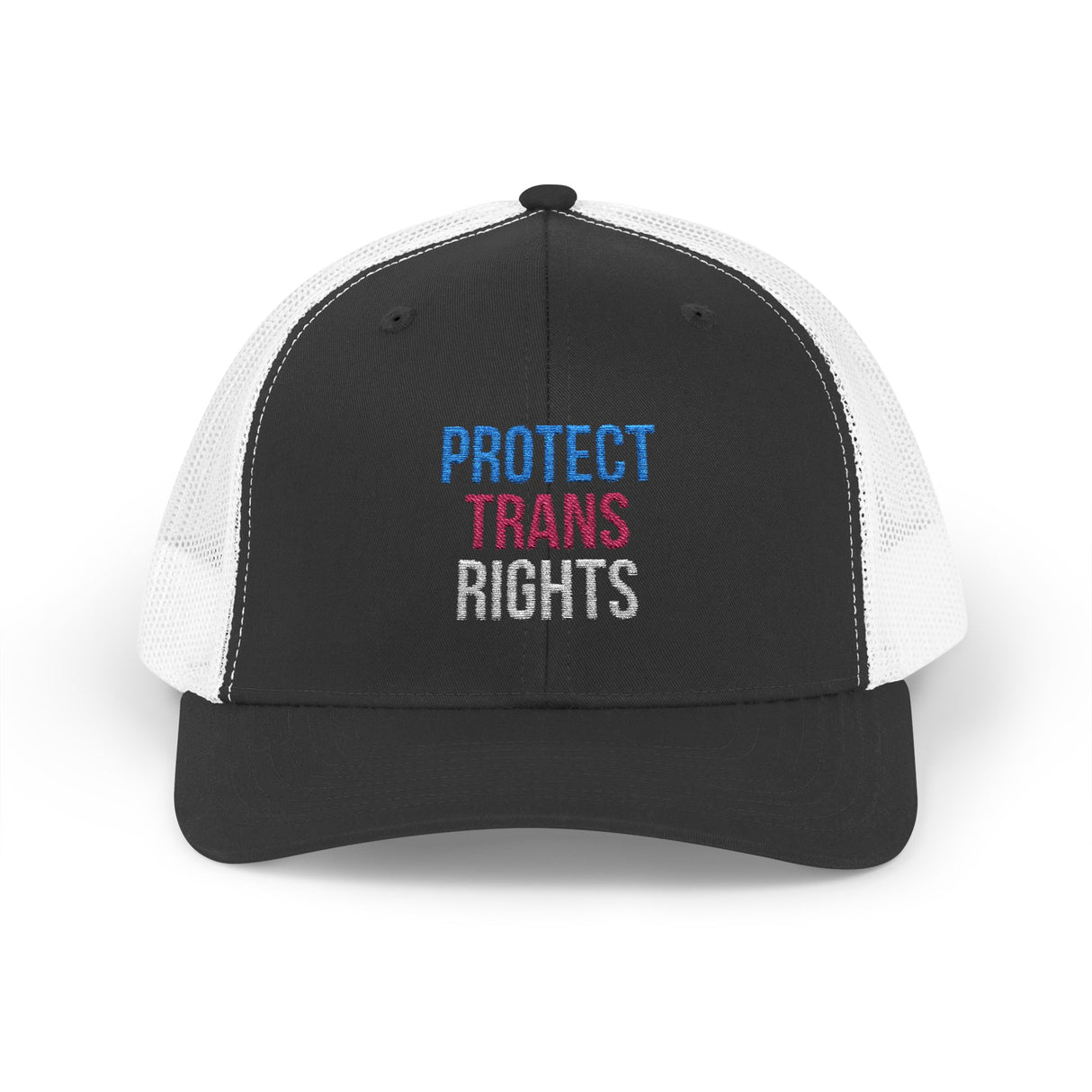 Protect Trans Rights 2025 Trucker Hat – Mesh Back, Solid Message
