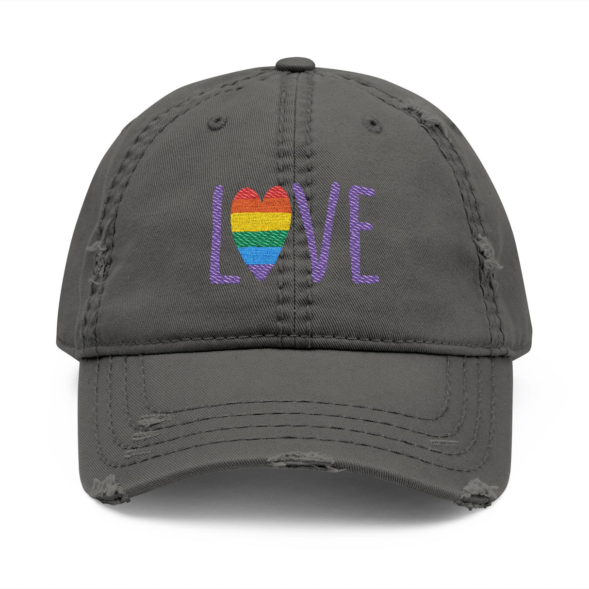 LOVE Embroidered Distressed Dad Hat