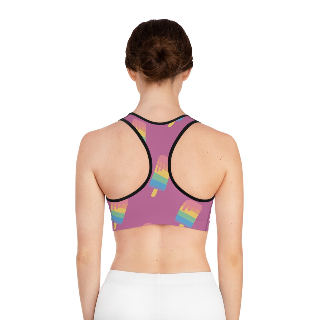 Pink Melting Point Sports Bra - Fun & Vibrant Summer Activewear