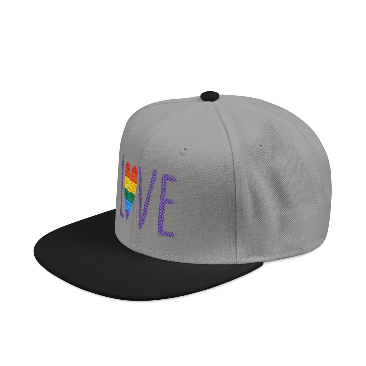 LOVE Rainbow Embroidered Snapback Hat