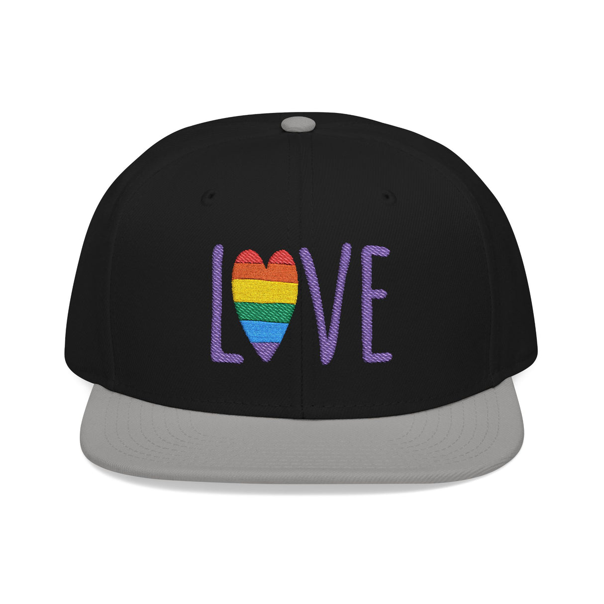LOVE Rainbow Embroidered Snapback Hat
