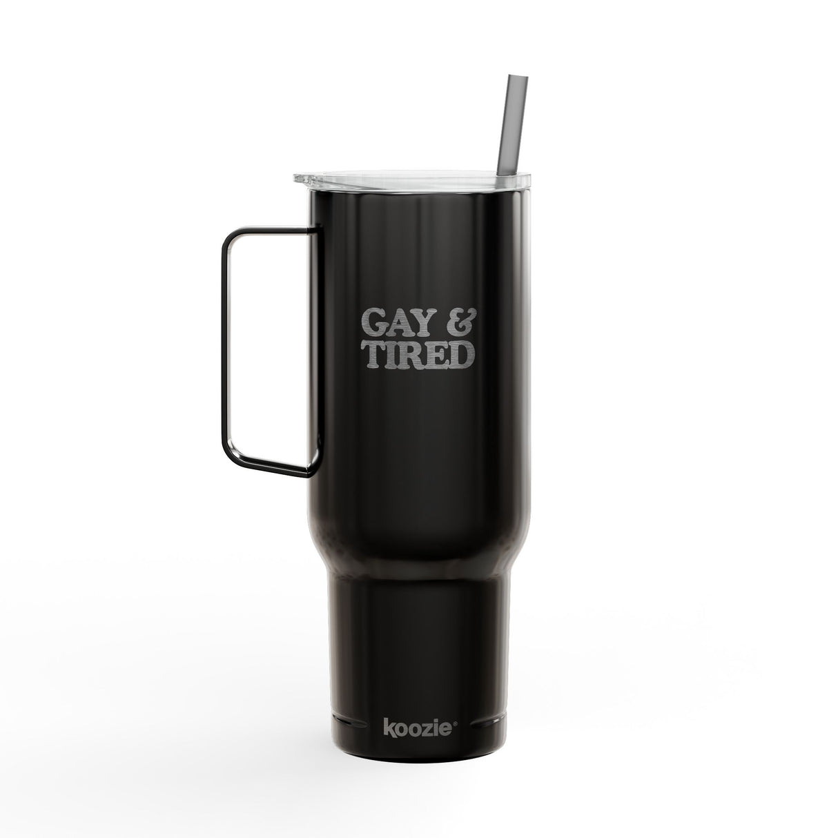 Gay & Tired Engraved Insulated Tumbler - 40oz Sir Travel Mug