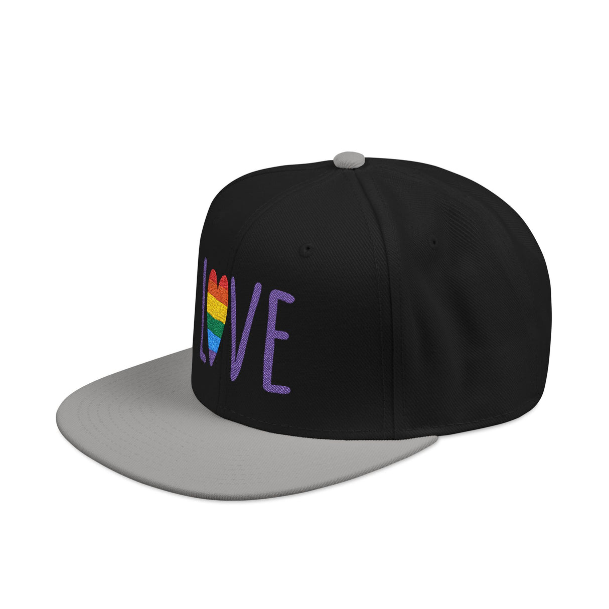 LOVE Rainbow Embroidered Snapback Hat
