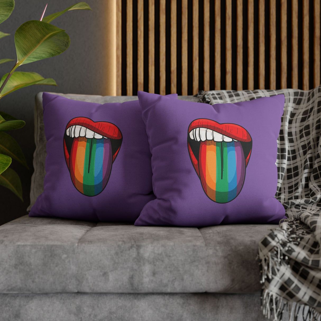 Rainbow Lick Pillow Cover