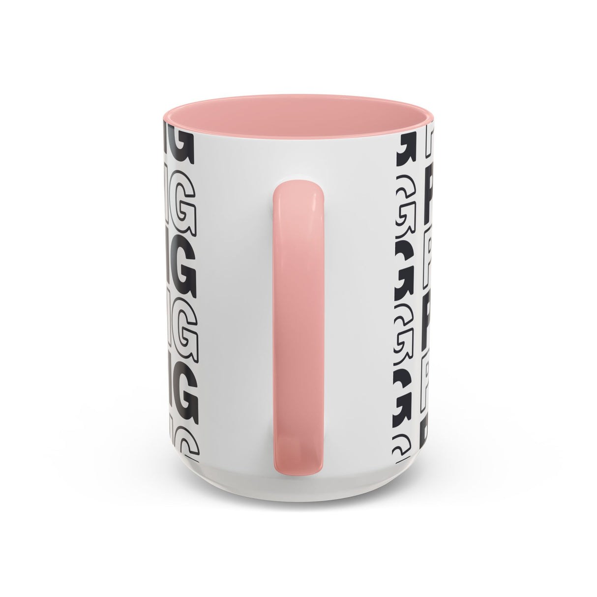 Pig Pattern Accent Coffee Mug - Black Handle, 11oz & 15oz Options