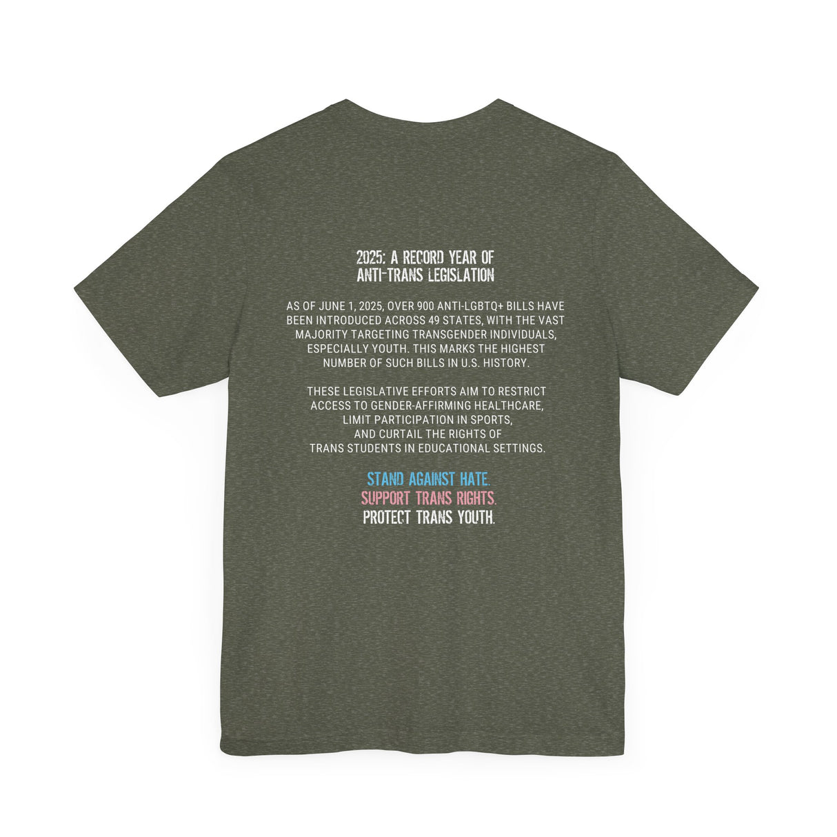 2025 Protect Trans Youth Lightweight Tee – Soft Fit, Urgent Message