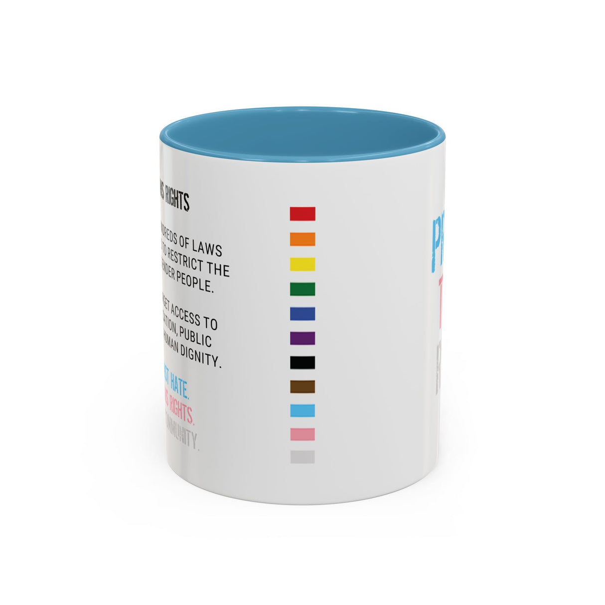 Protect Trans Rights 2025 Accent Mug – Bold Brew, Louder Message