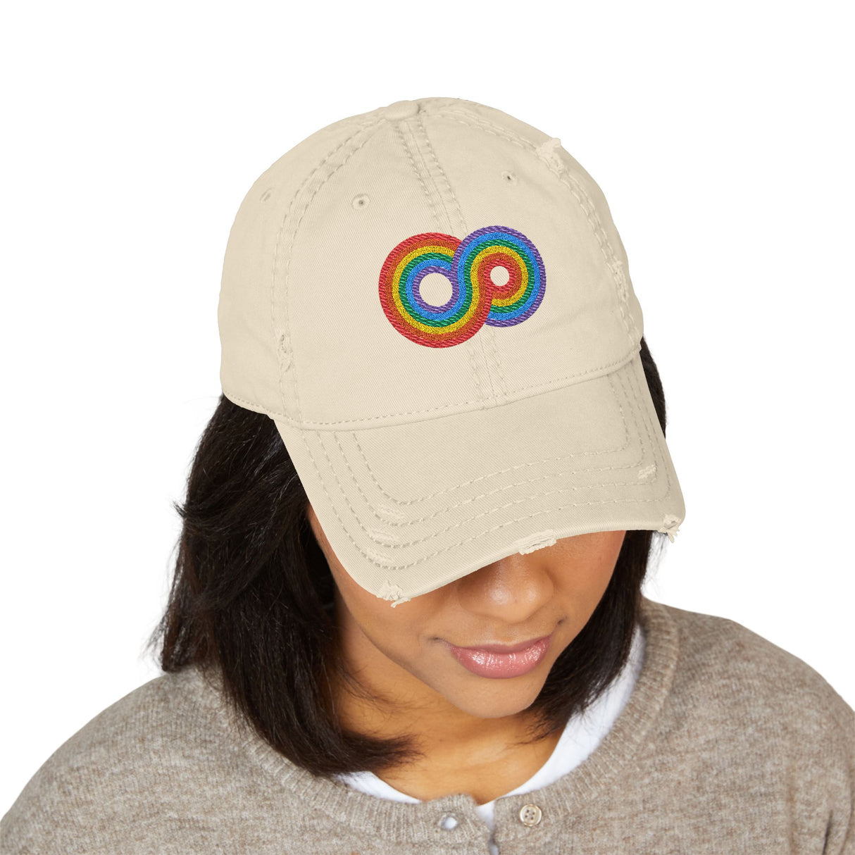 Gayfinity Rainbow Distressed Dad Hat – Infinite Pride, Everyday Fit
