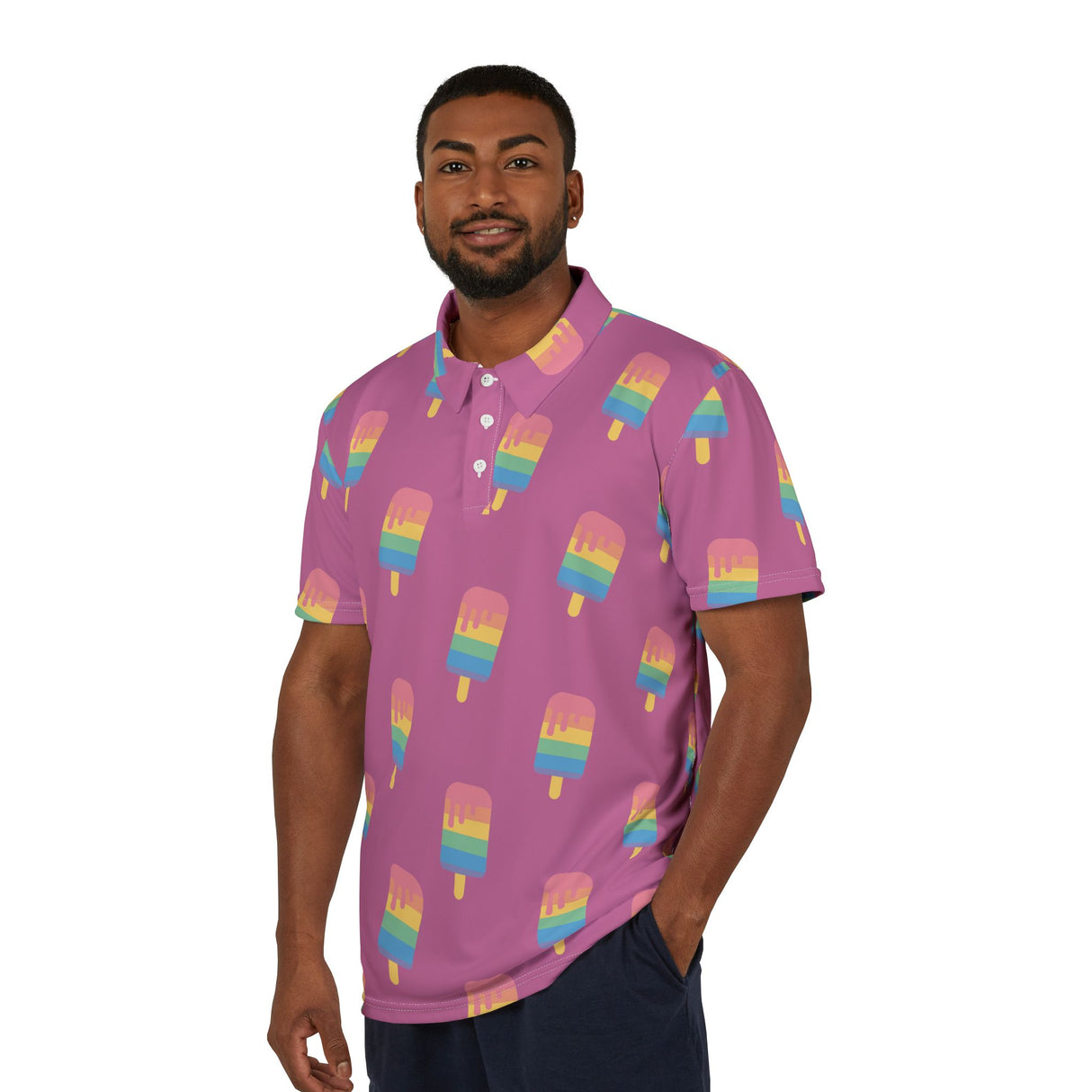 Pink Melting Point Colorful Popsicle Pattern Unisex Polo Shirt - Summer Vibes