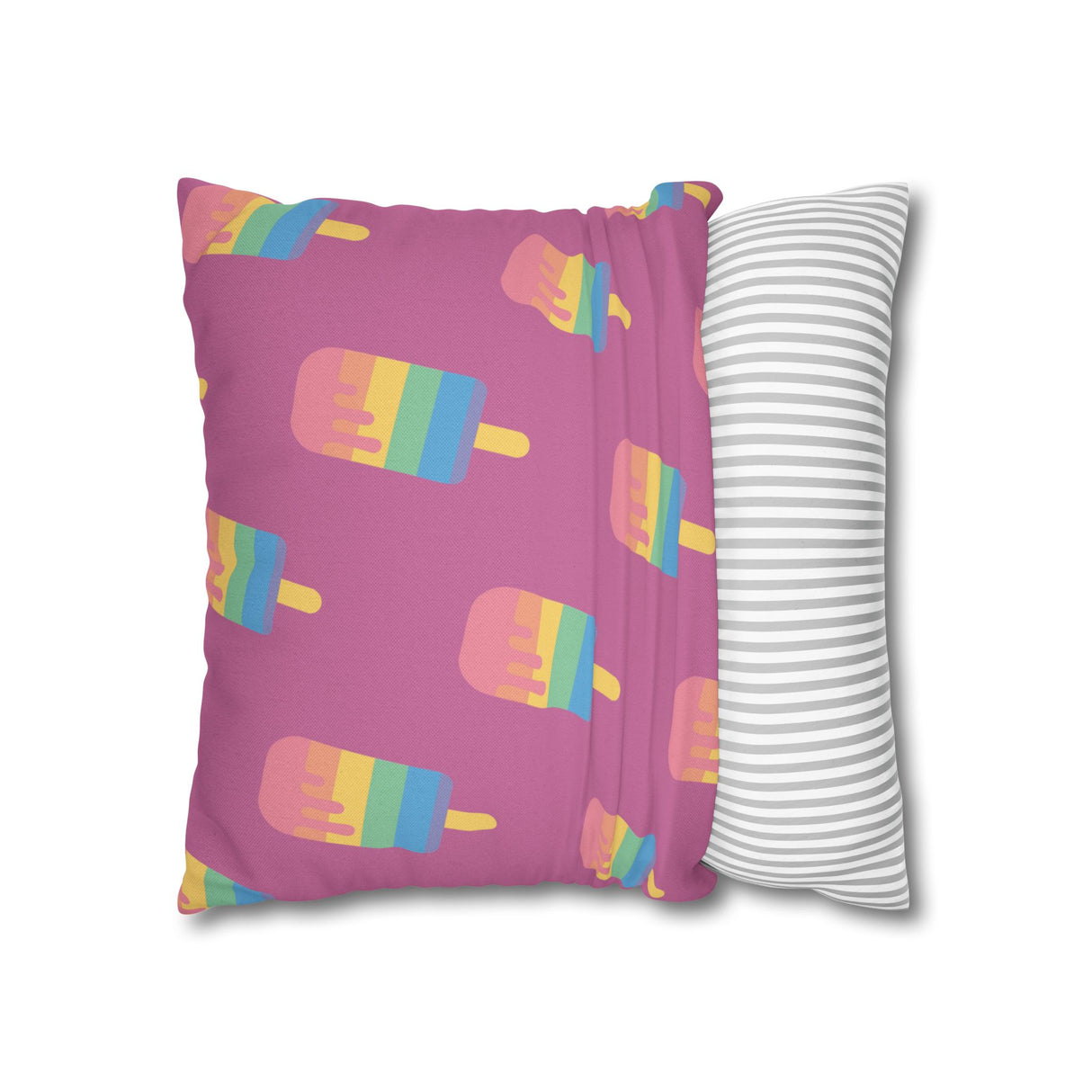 Melting Point Colorful Popsicle Square Pillowcase for Summer Vibes