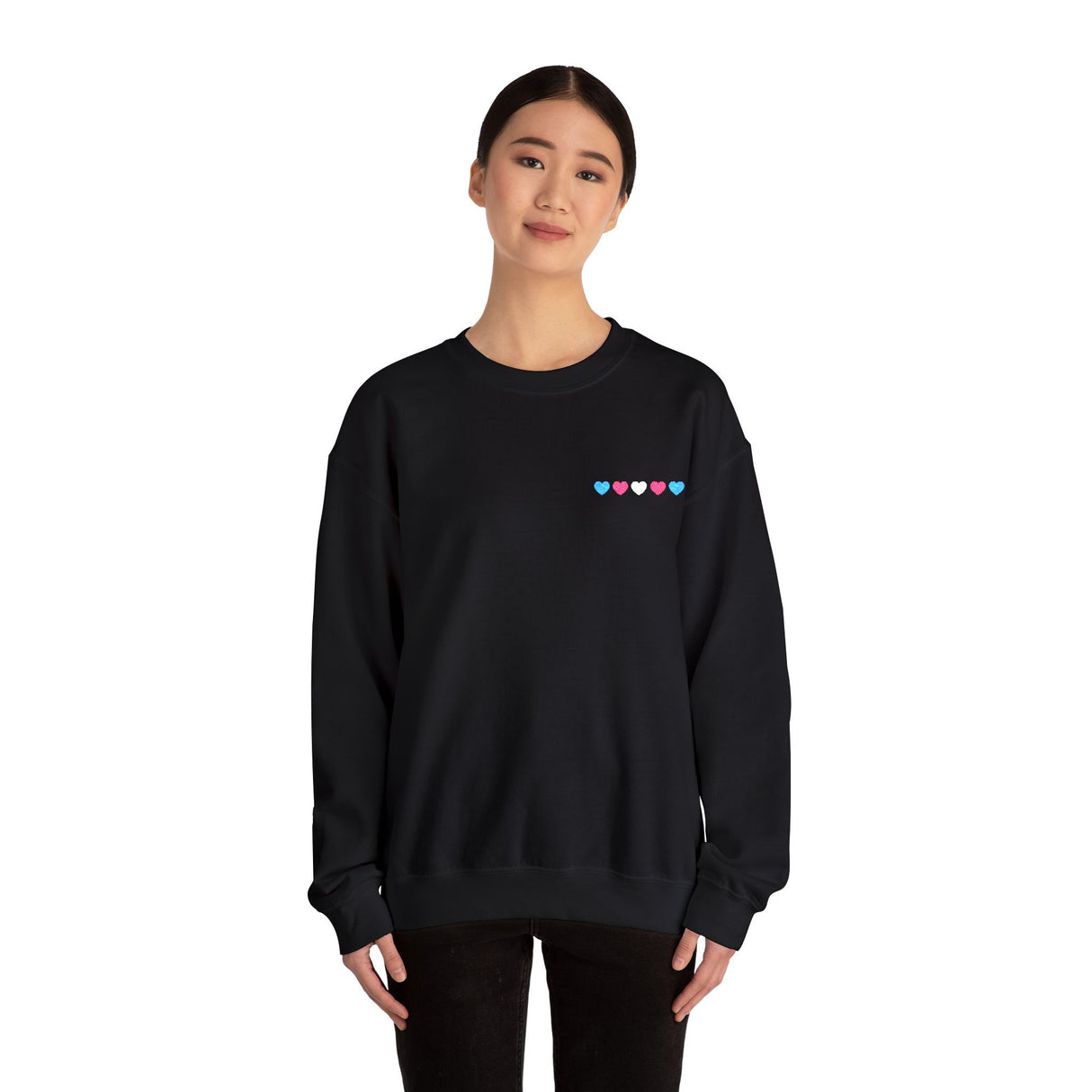 Trans Heart Embroidered Sweatshirt – Clean Lines, Clear Message