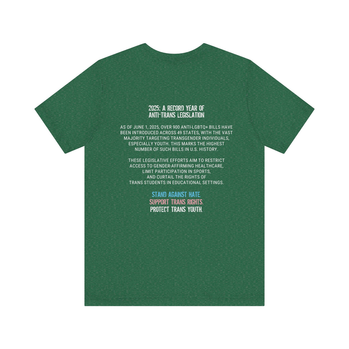 2025 Protect Trans Youth Lightweight Tee – Soft Fit, Urgent Message
