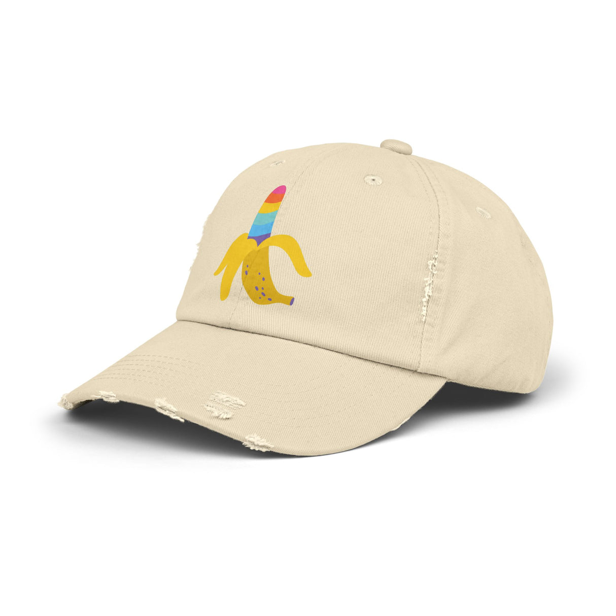 Banana Rainbow Icon Distressed Dad Cap