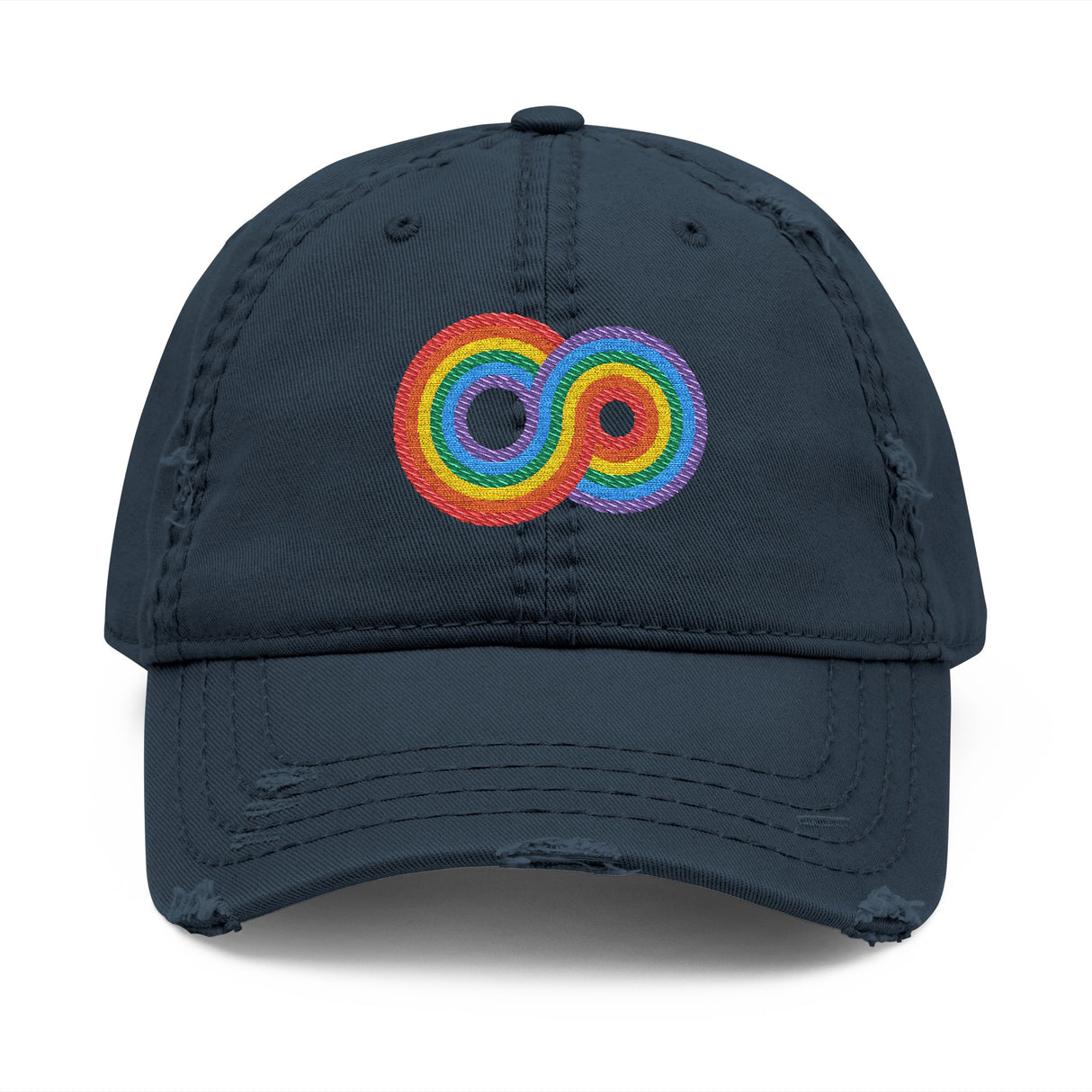 Gayfinity Rainbow Distressed Dad Hat – Infinite Pride, Everyday Fit