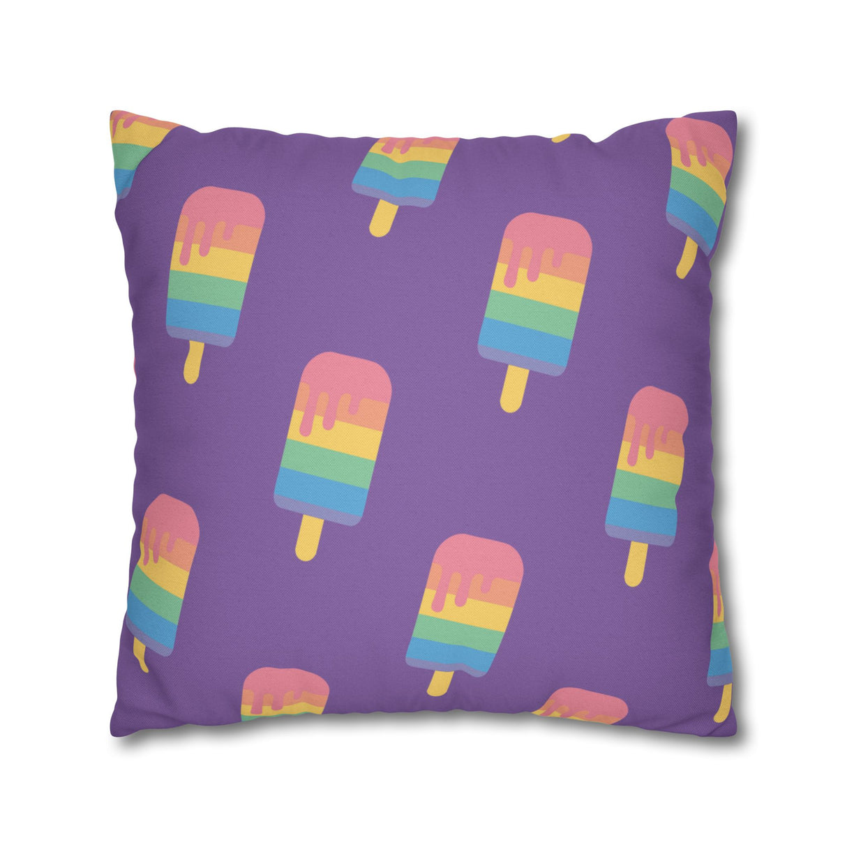 Melting Point Colorful Popsicle Square Pillowcase for Summer Vibes