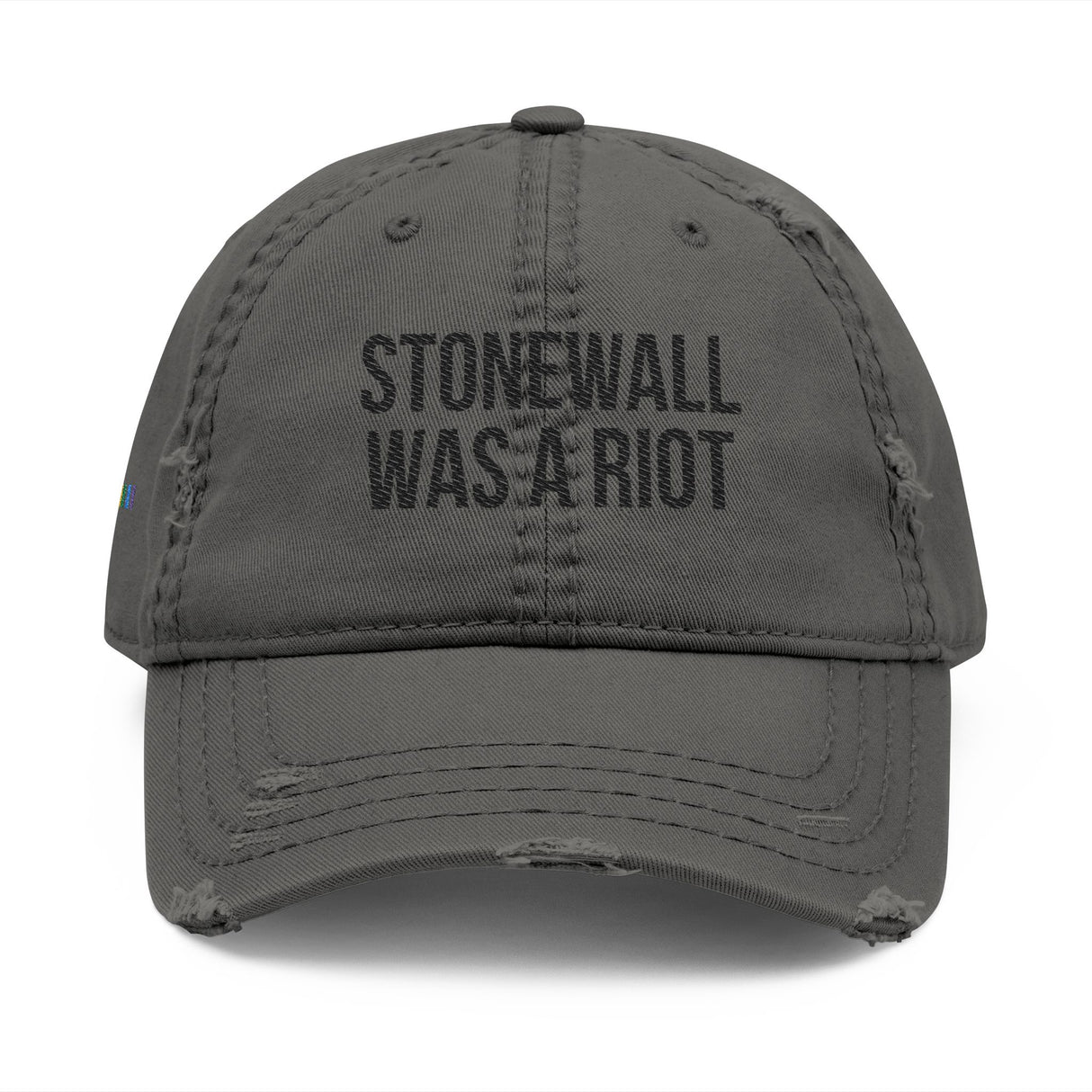 Stonewall Was a Riot Distressed Dad Hat – Statement Made, Side Stitched