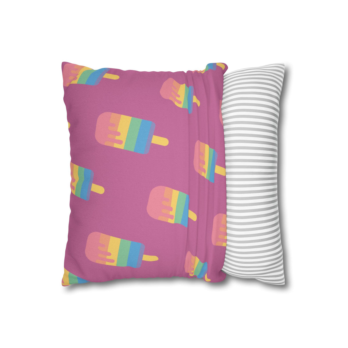 Melting Point Colorful Popsicle Square Pillowcase for Summer Vibes