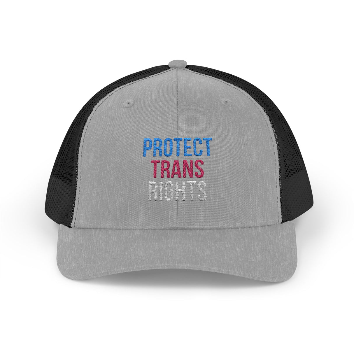Protect Trans Rights 2025 Trucker Hat – Mesh Back, Solid Message