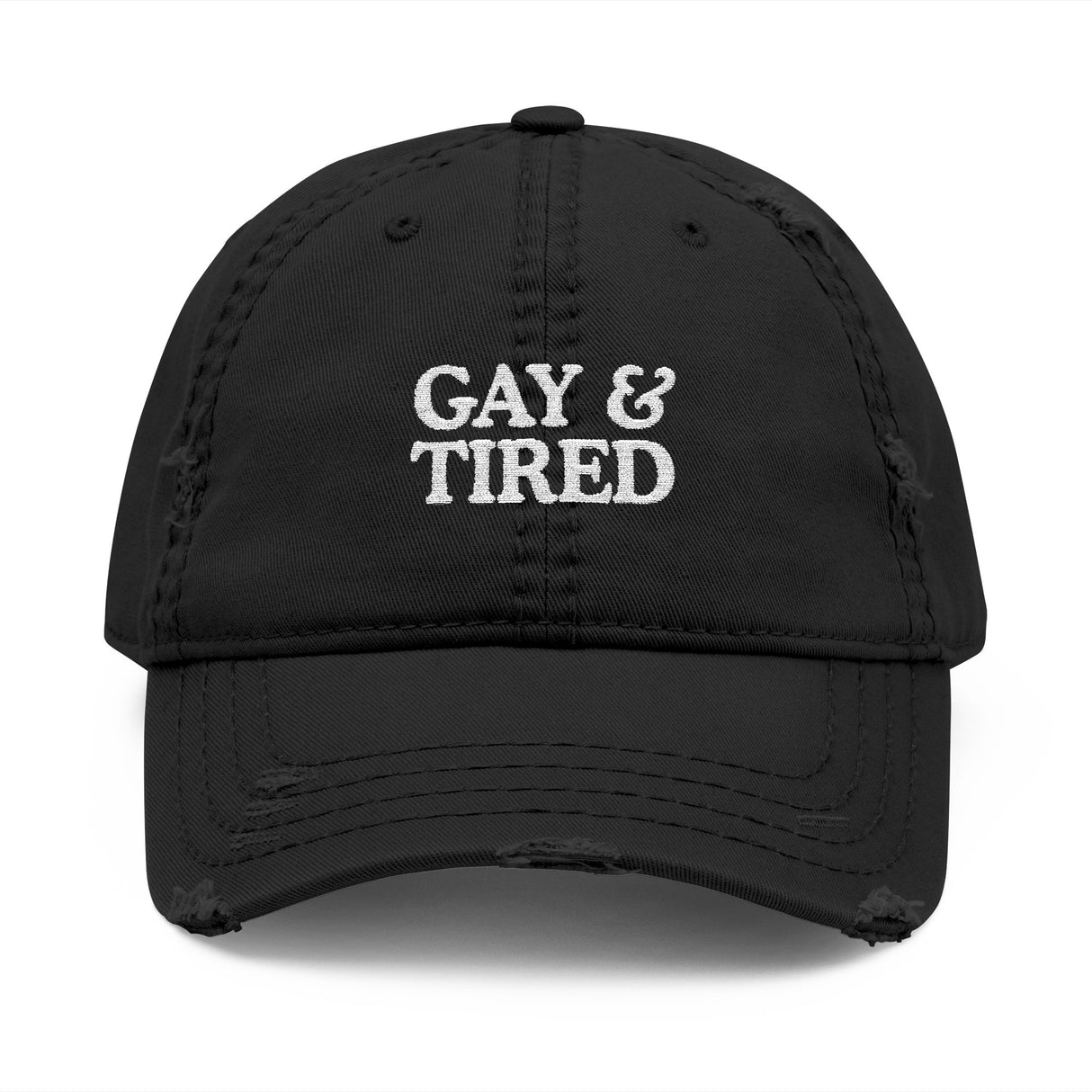 Gay & Tired Distressed Dad Hat