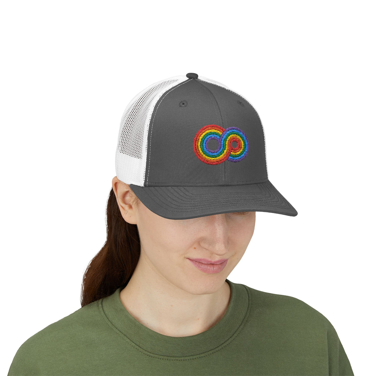 Gayfinity Rainbow Trucker Hat – Breezy Build, Boundless Pride