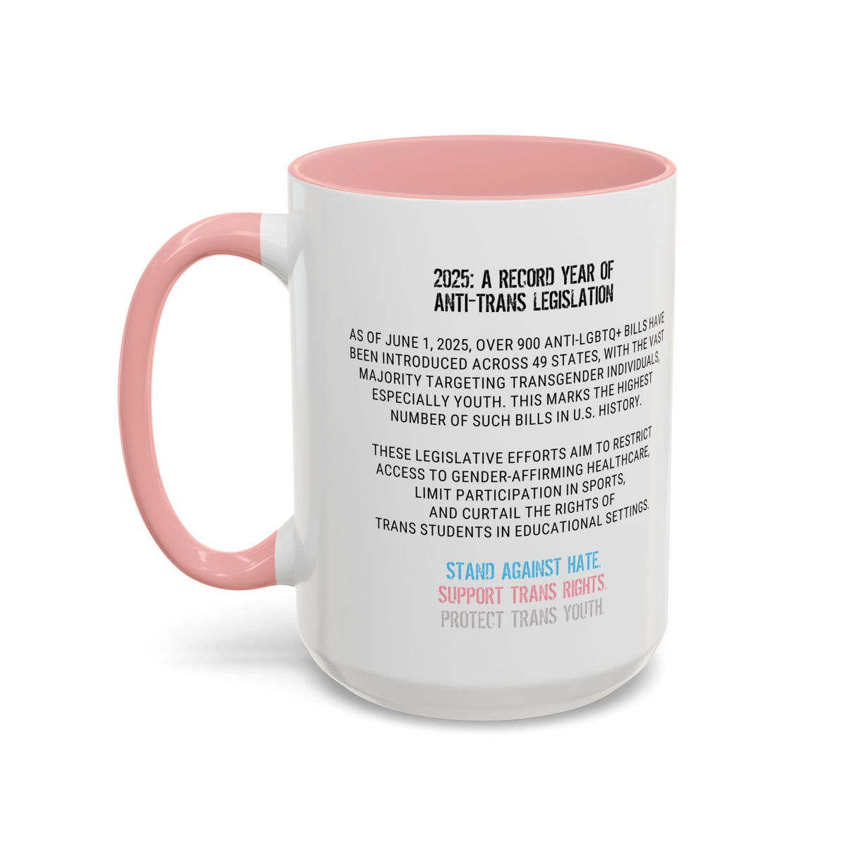 2025 Protect Trans Youth Accent Mug – Sip With Purpose