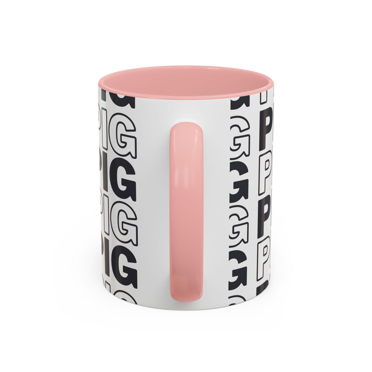 Pig Pattern Accent Coffee Mug - Black Handle, 11oz & 15oz Options