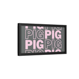 Framed Wall Art - Pink Pig Pattern Design, Modern Home Decor, Fun Kitchen Wall Art
