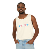 Trans Rainbow Brushstrokes Heavyweight Tank – Washed Feel, Worn With Pride