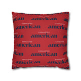 Copy of Exhausted American Square Pillowcase, Cozy Home Decor, Living Room Accent, Gift for Friends, Inspirational Decor