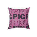 Pig Spun Polyester Square Pillow - Modern Decor for Stylish Spaces