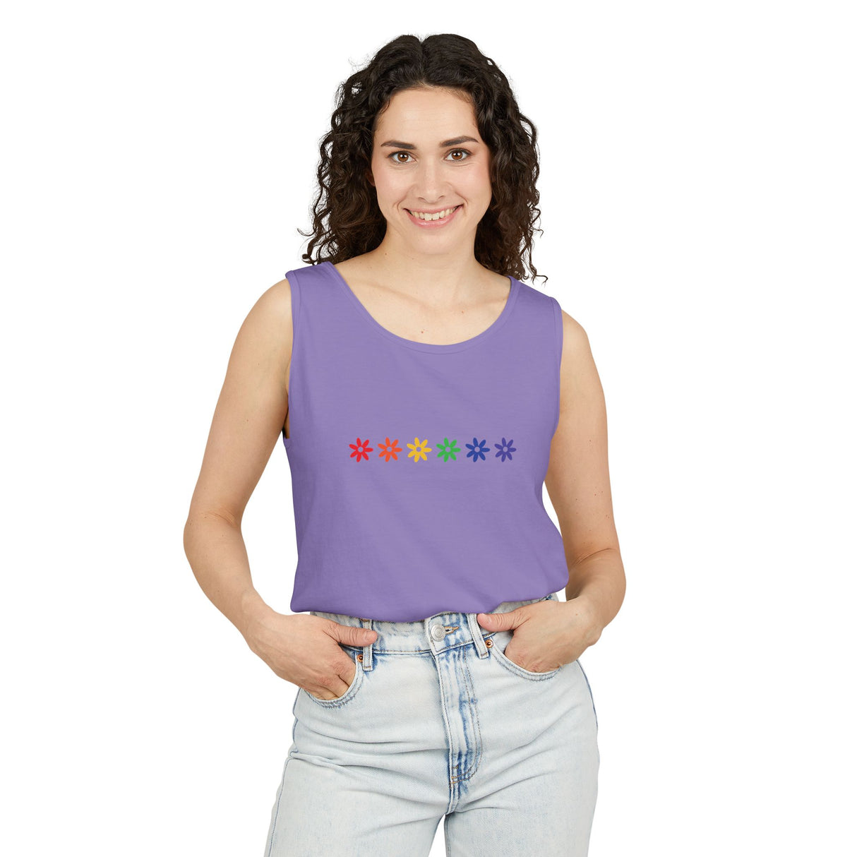 Rainbow Flowers Tee – Faded Florals, Loud Pride