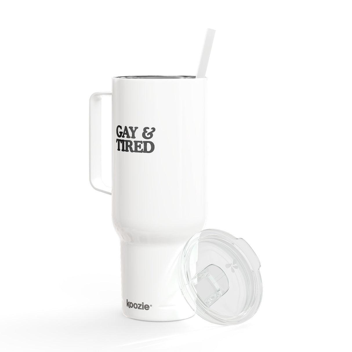 Gay & Tired Engraved Insulated Tumbler - 40oz Sir Travel Mug