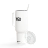 Gay & Tired Engraved Insulated Tumbler - 40oz Sir Travel Mug