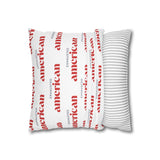 Exhausted American Square Pillowcase, Cozy Home Decor, Living Room Accent, Gift for Friends, Inspirational Decor