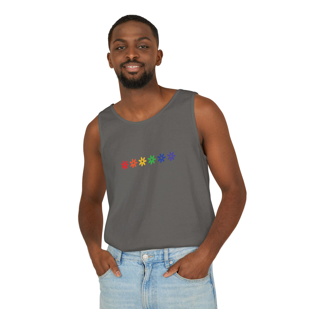 Rainbow Flowers Tee – Faded Florals, Loud Pride